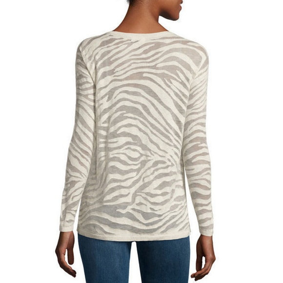 a.n.a Long-Sleeve Animal Burnout Sweater Sizes XS, M - Picture 2 of 2